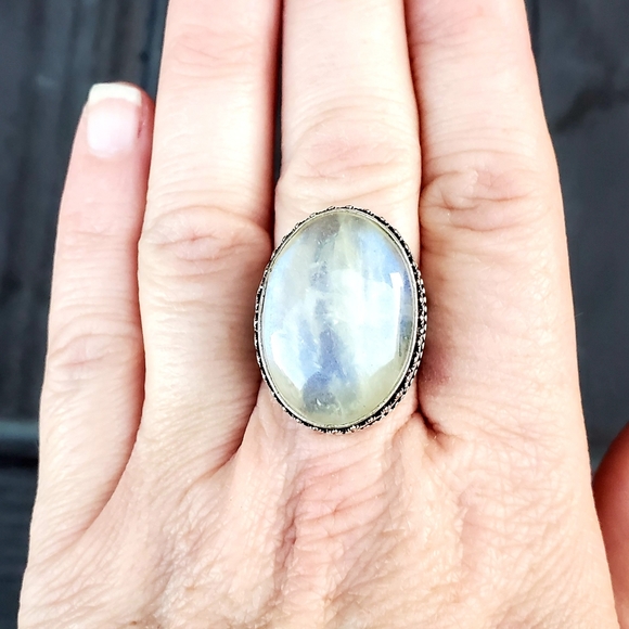 New Stunning Rainbow Dichroic Glass 925 Silver Ring. - Picture 8 of 12